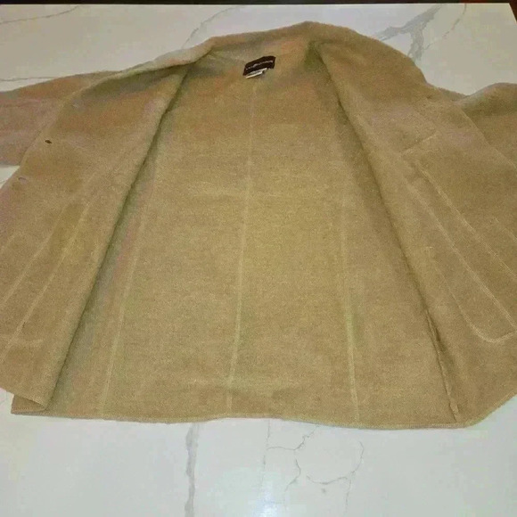 Sag Harbor Womens 100% Wool Button Down Cardigan Jacket Tan Size Medium - Picture 9 of 12